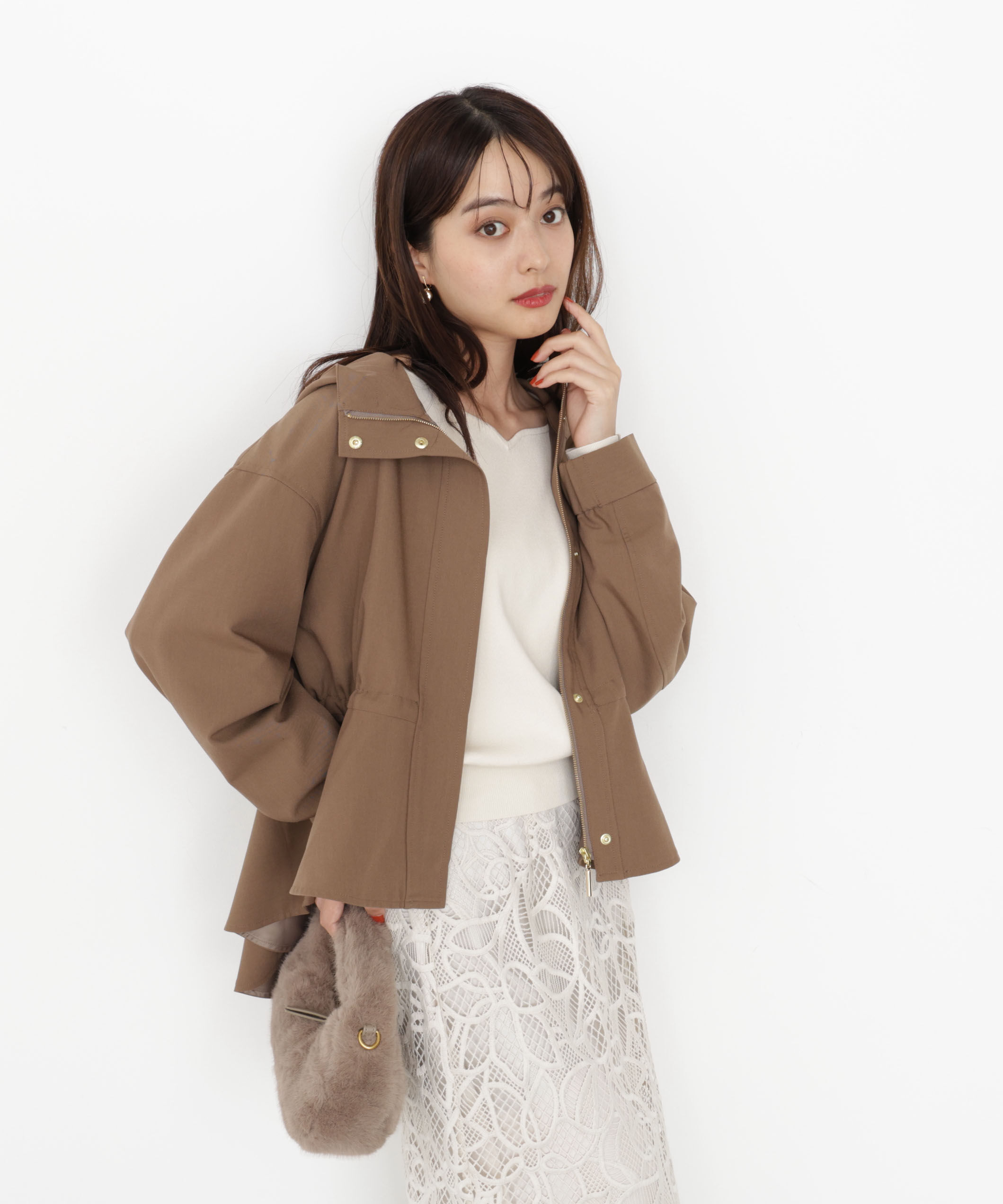 PROPORTION BODY DRESSING「フード付きマウンテンパーカー 25AW」|ブルゾン・スタジャン|ブラウン