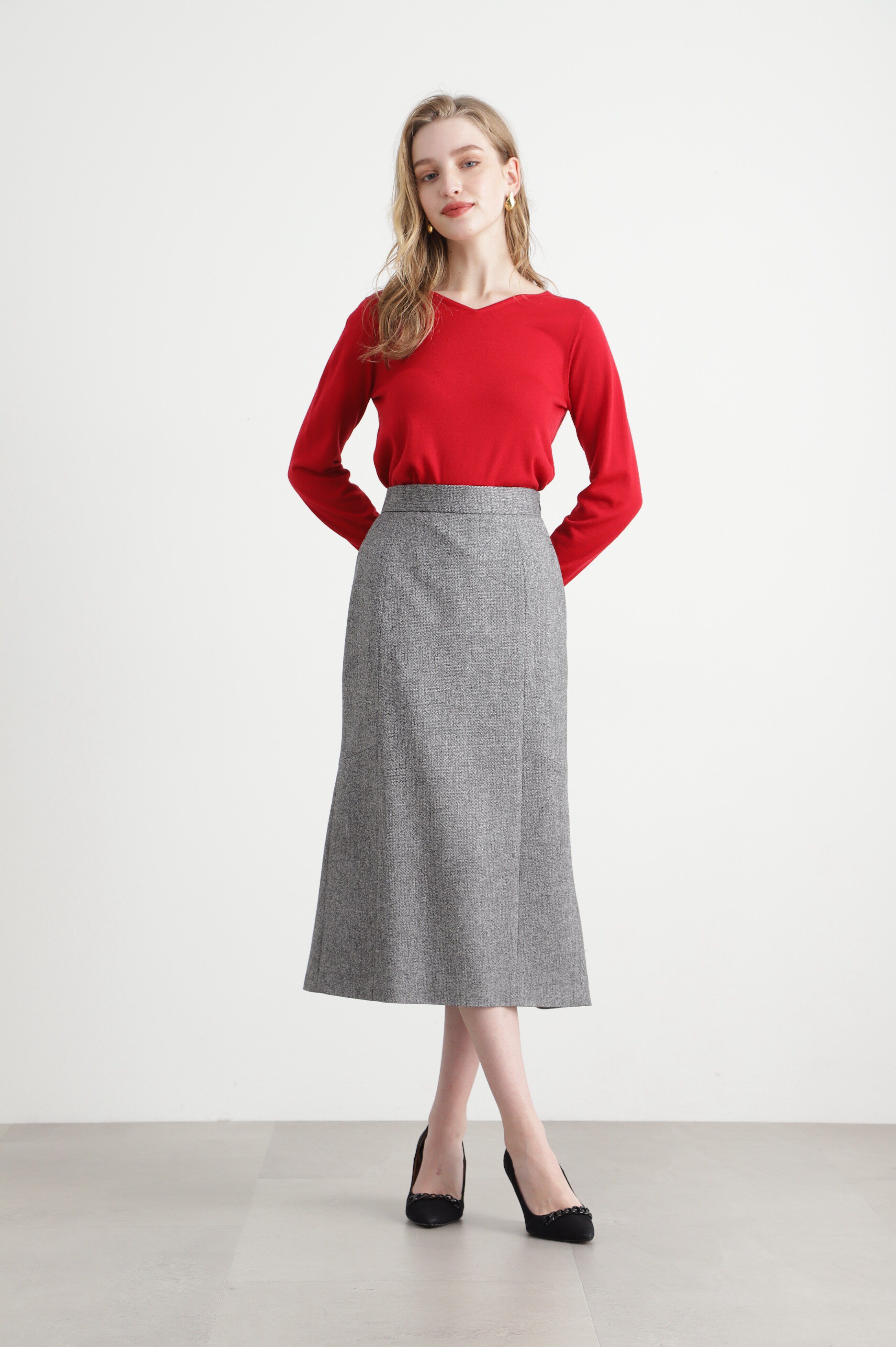  「ヘリンボンバックマーメイドスカート」|スカート|