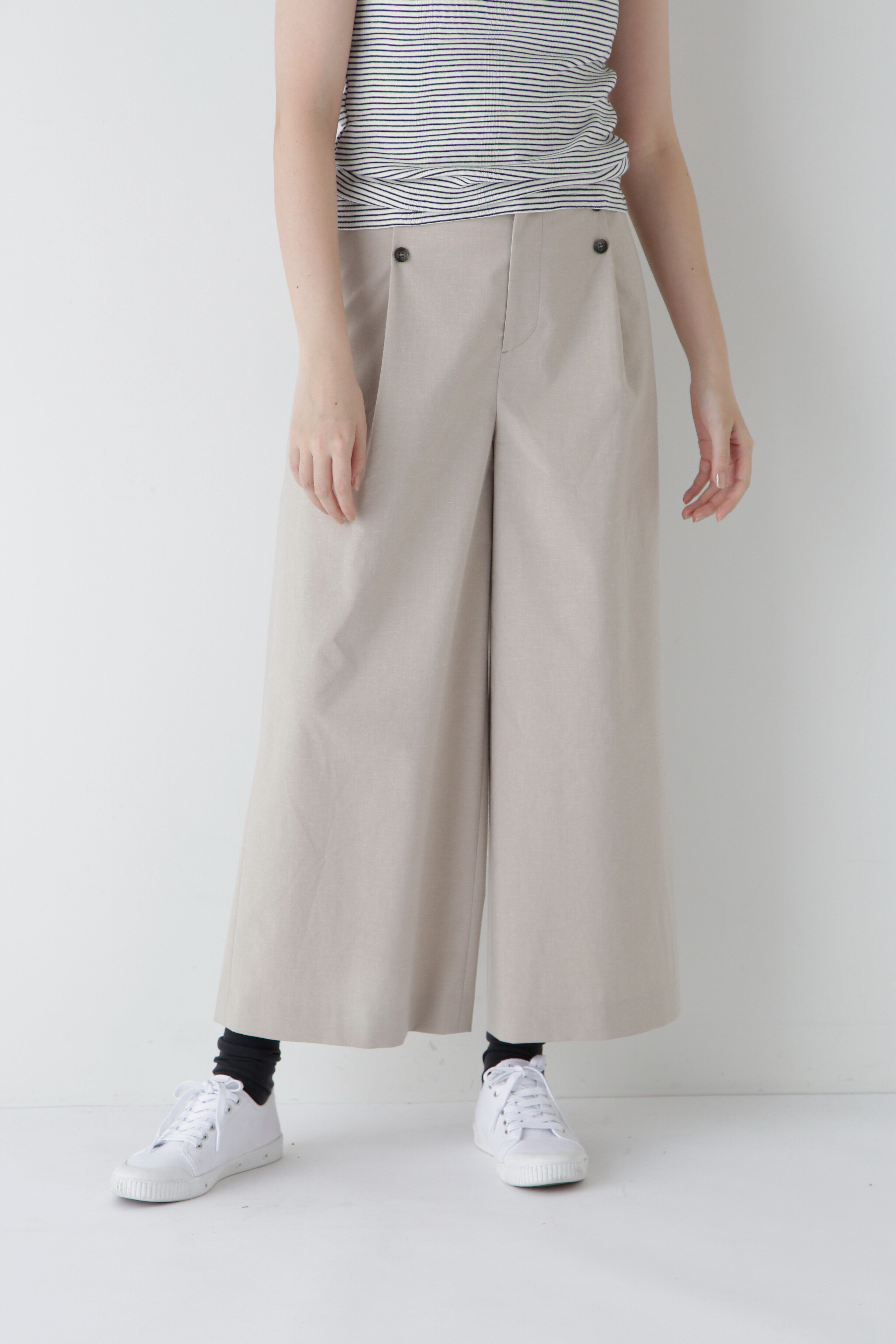  「◆コットンポリレーヨンリネンマリンパンツ」|その他|グレージュ2