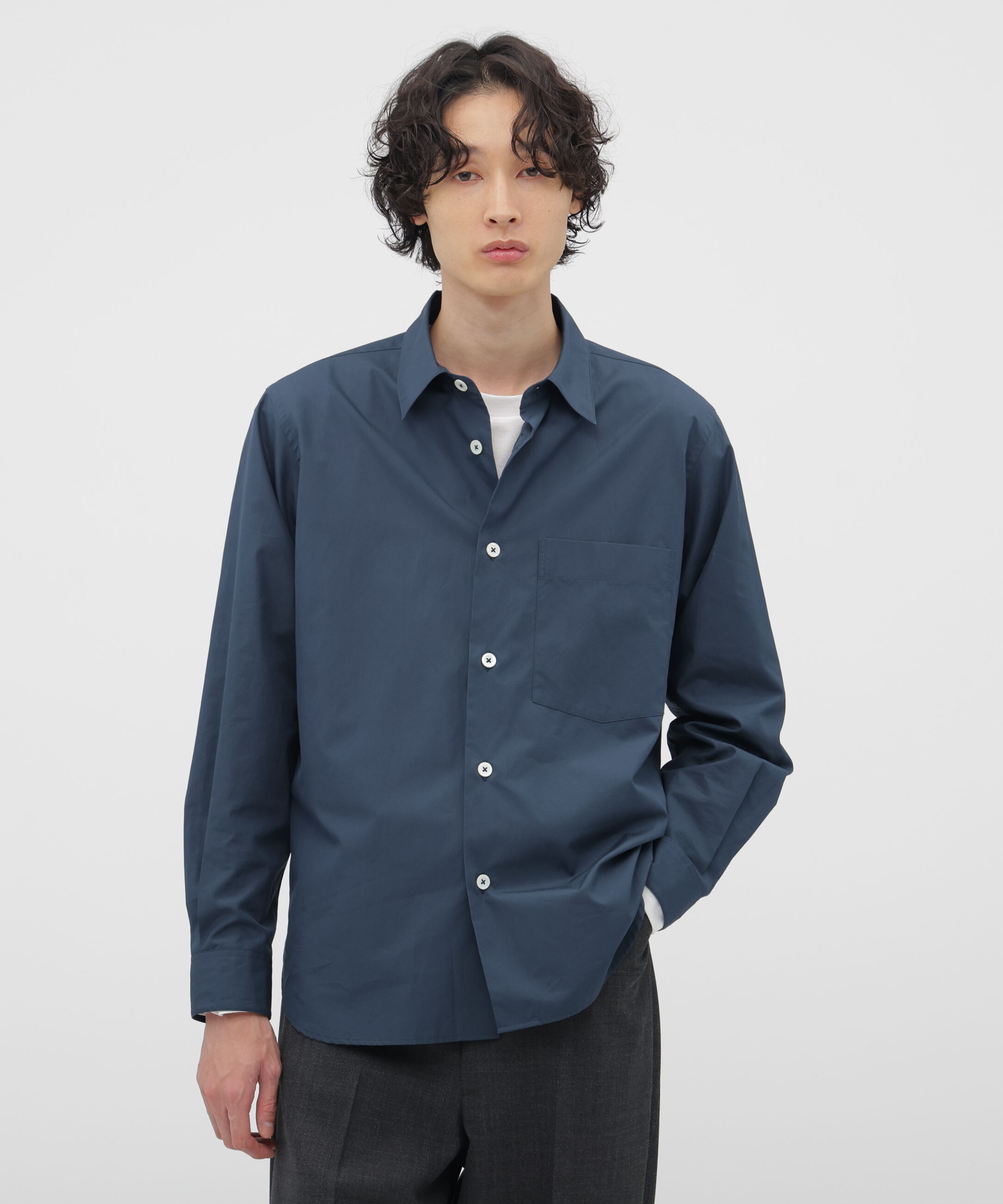 MARGARET HOWELL「EGYPTIAN COTTON POPLIN SHIRT」|シャツ・ブラウス|DARK BLUE4