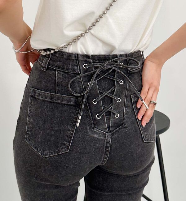archives「タイトフレアレースアップデニム」|チノ|