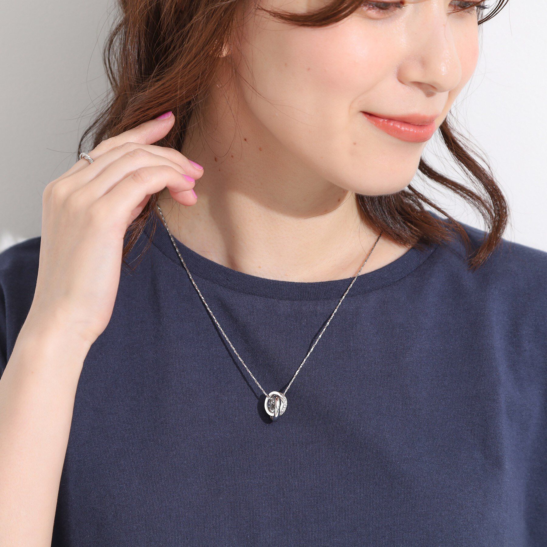 SHOO･LA･RUE「【2WAY】リング＆クリアドロップネックレス」|ネックレス|