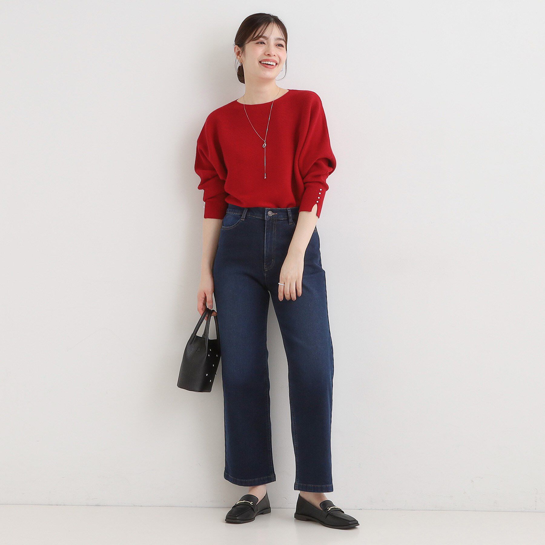 SHOO･LA･RUE「【洗濯機可】女性らしさ溢れる もちもちタッチが心地よい ドルマンニット」|ニット・セーター|