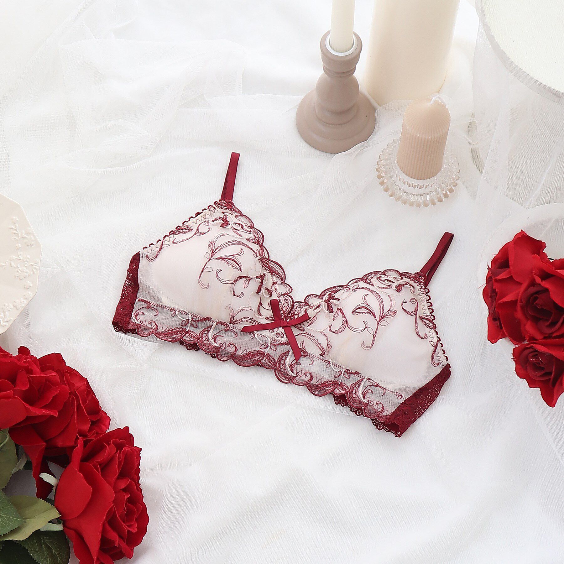 Risa Magli「アリアナ ソフトブラ」|インナー|ボルドー(064)