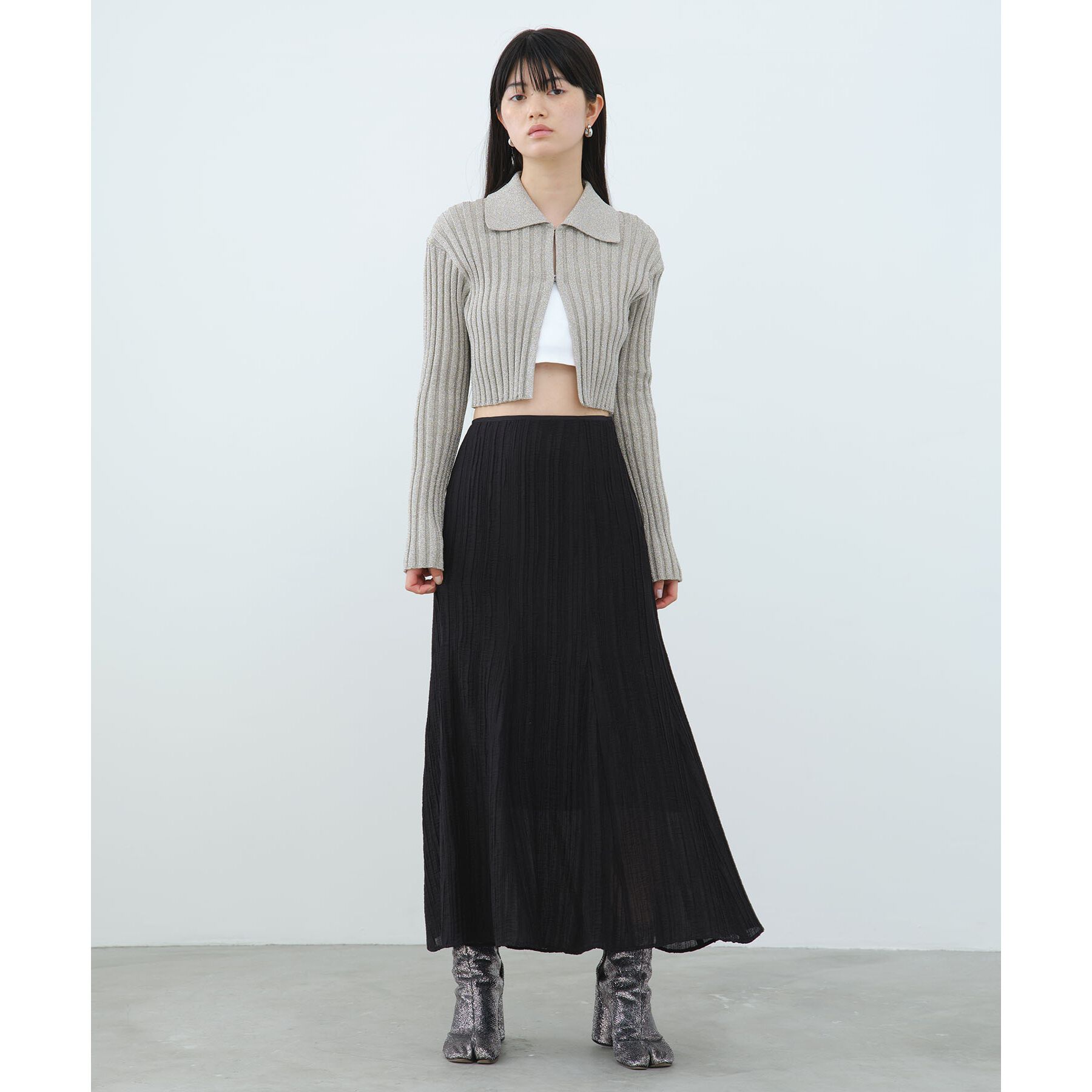 CODE A「lame knit cardigan」|カーディガン|