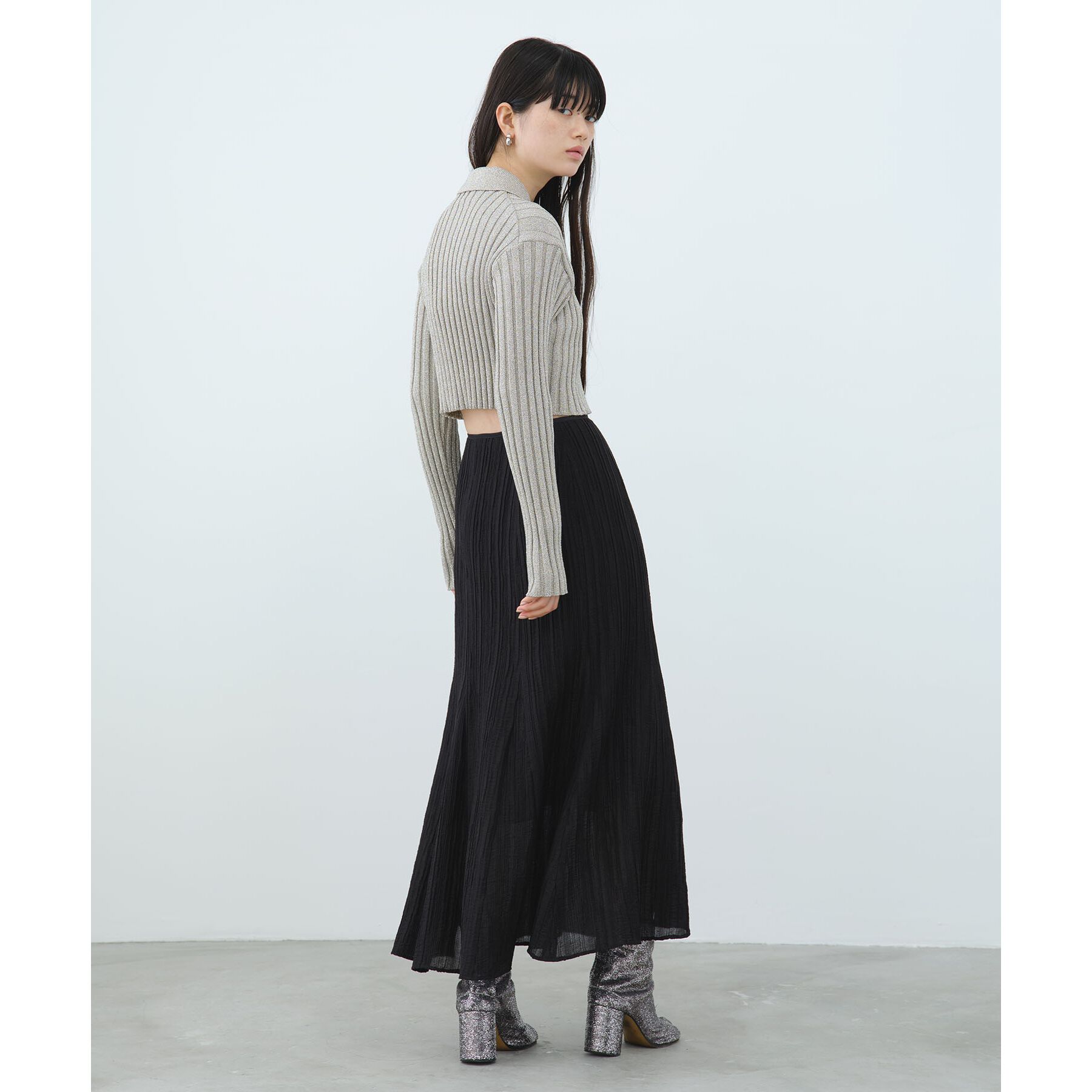 CODE A「lame knit cardigan」|カーディガン|