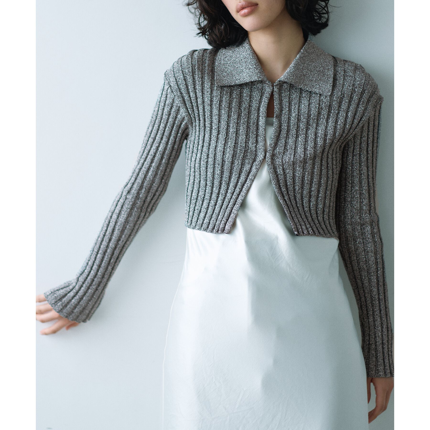 CODE A「lame knit cardigan」|カーディガン|