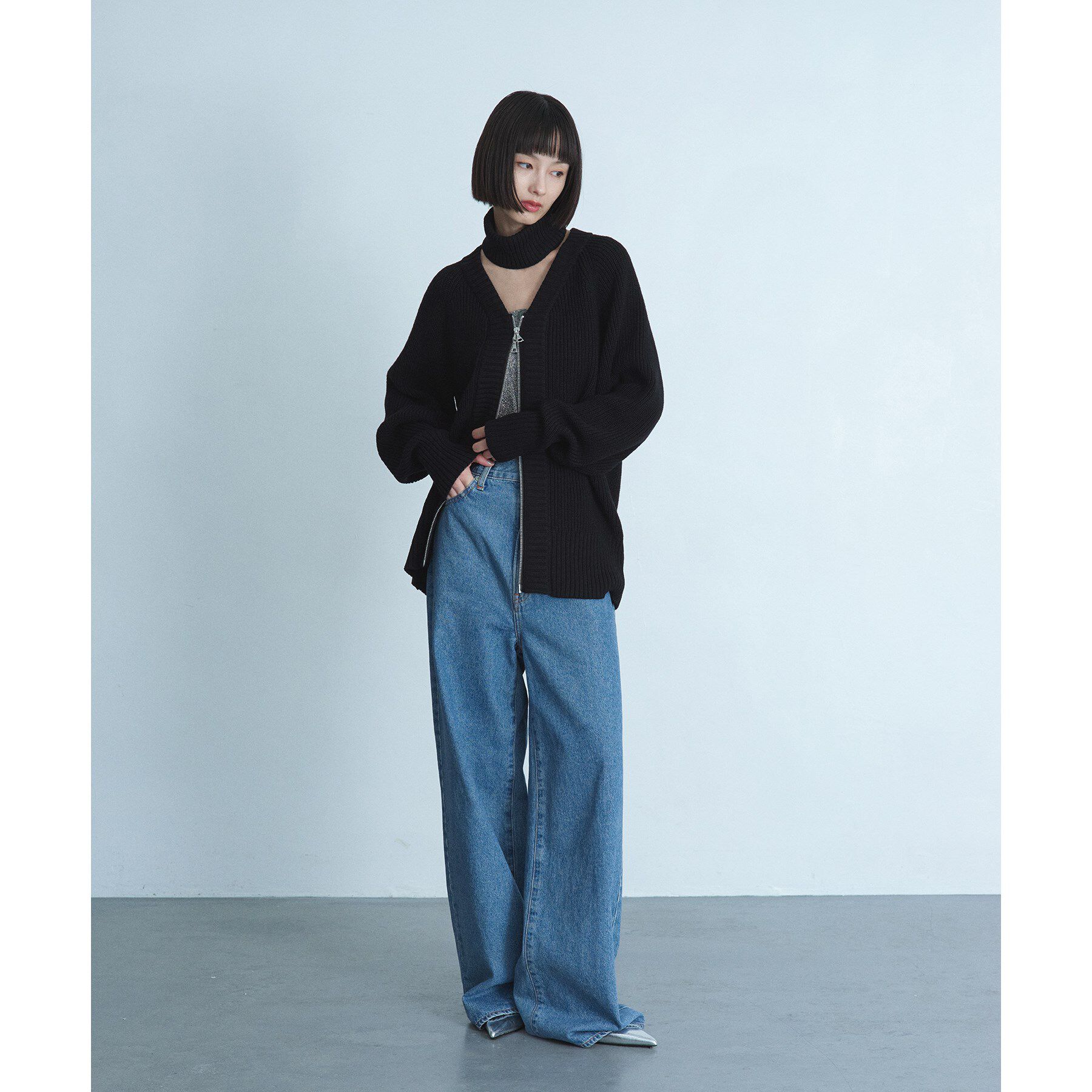 CODE A「2way zip cardigan」|カーディガン|