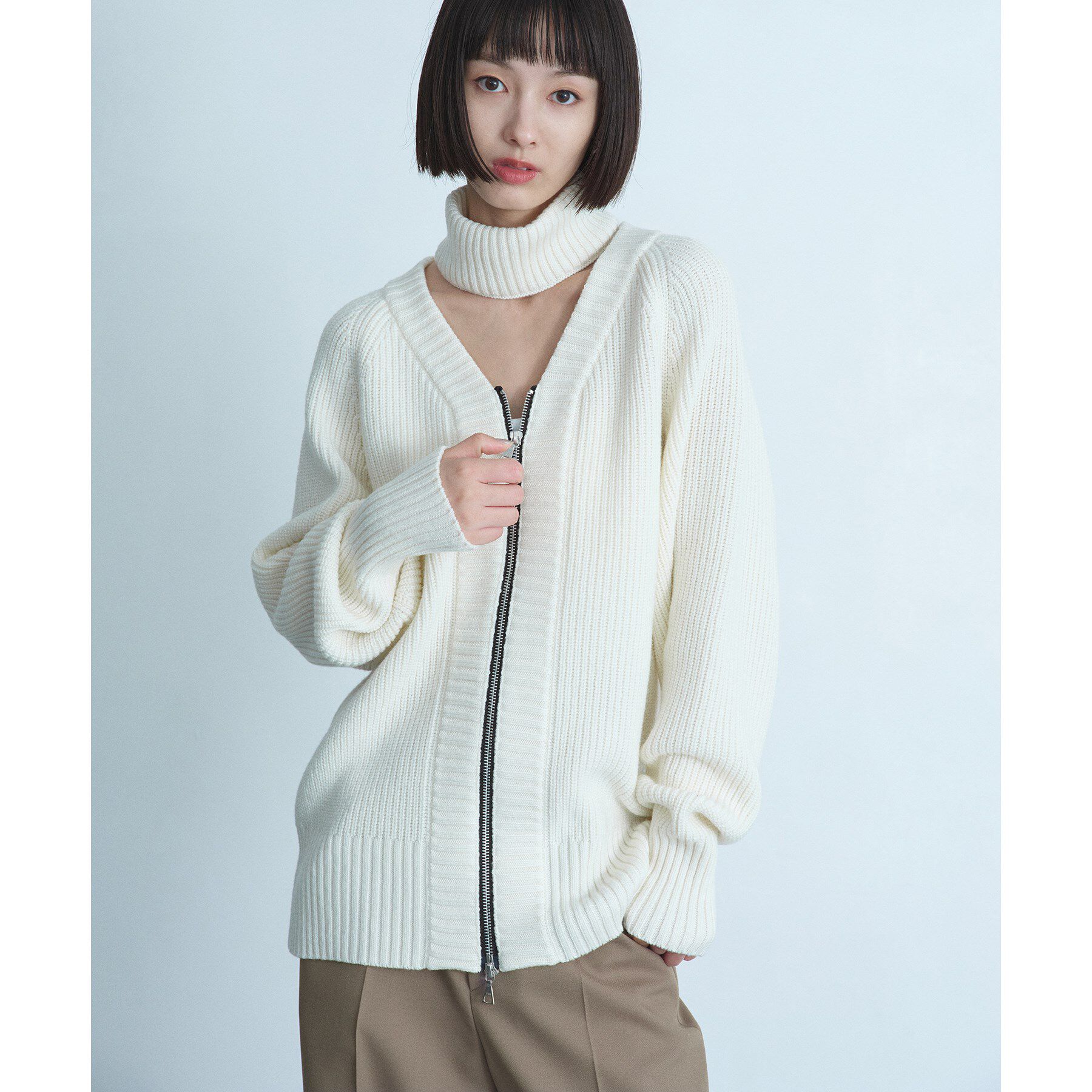 CODE A「2way zip cardigan」|カーディガン|