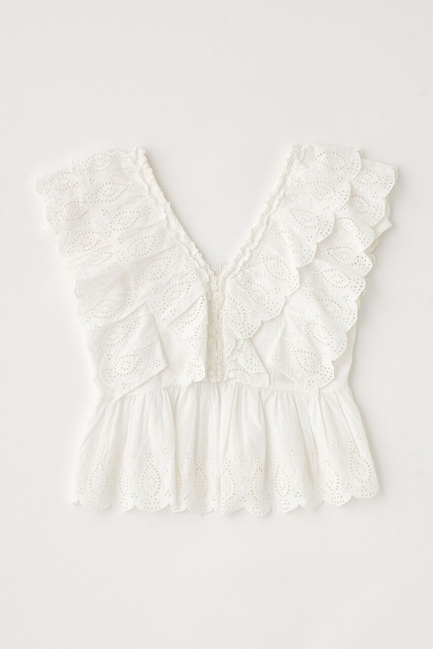 MOUSSY「EYELET CAPSLEEVE ブラウス」|シャツ・ブラウス|