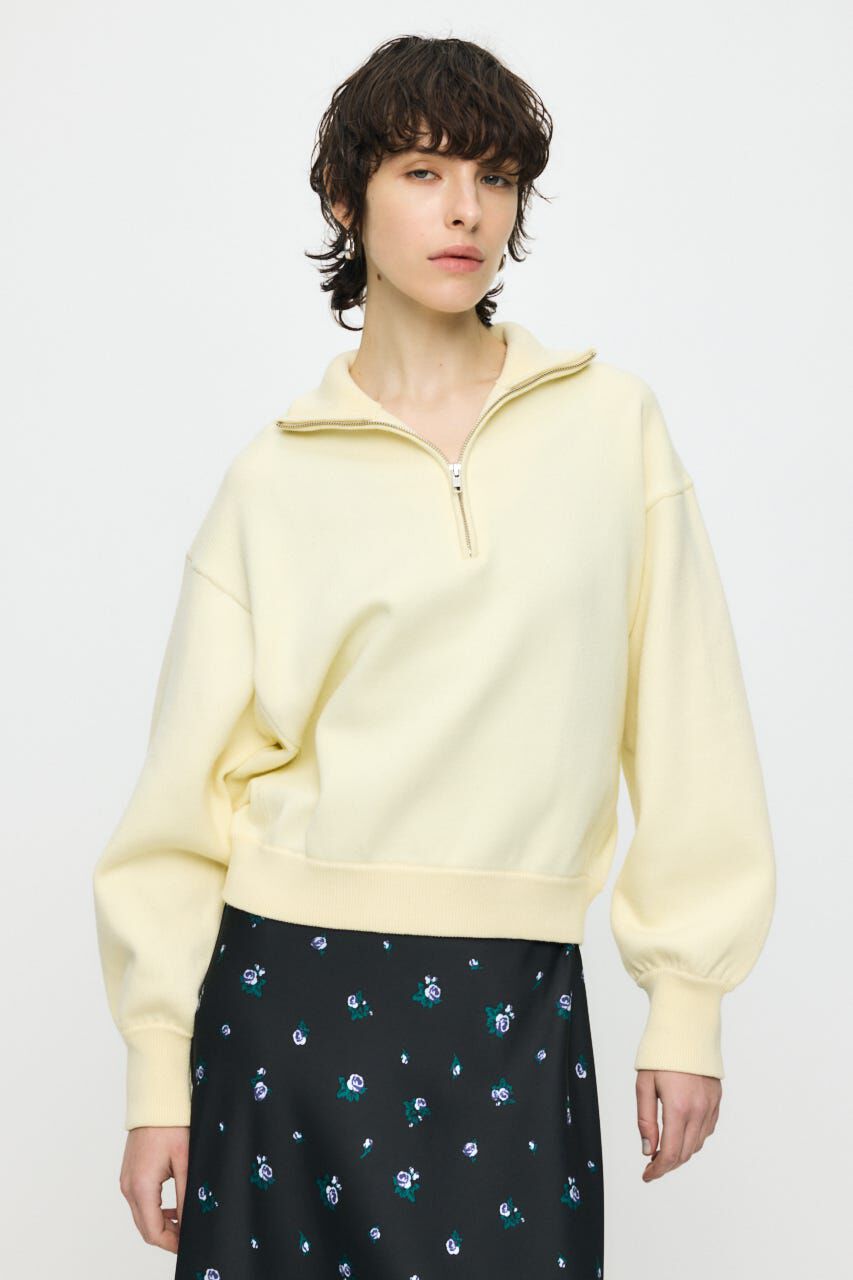 MOUSSY「SWEAT LIKE HALF ZIP ニットトップス」|パーカー|L/YEL1