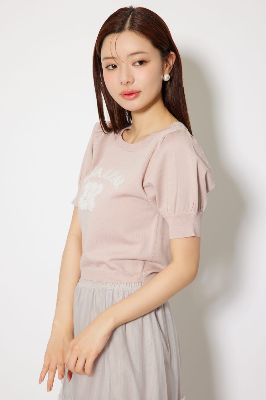 rienda「ジャガードロゴニットトップス」|ニット・セーター|