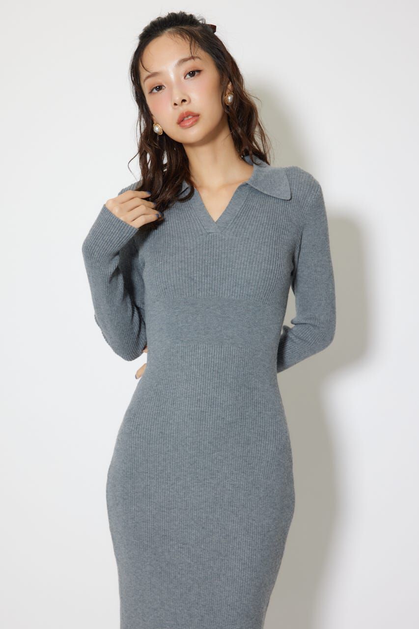 rienda「スキッパーニットワンピース」|ワンピース|