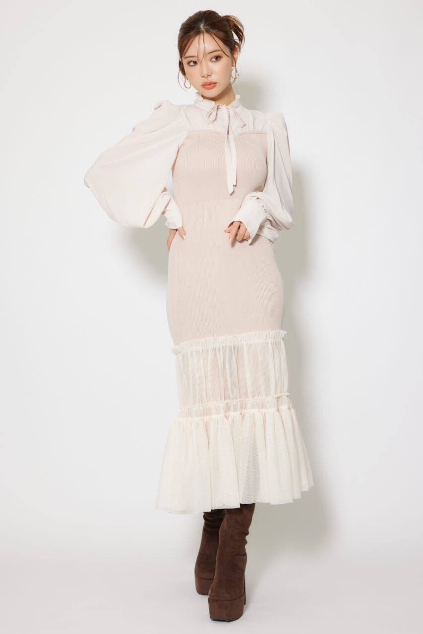 rienda「チュールドッキングニットマーメイドワンピース」|ワンピース|L/PNK1