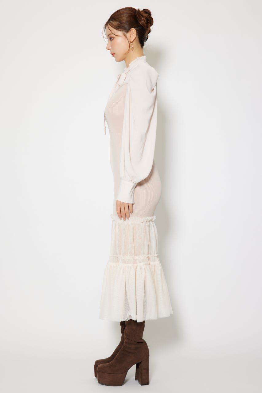 rienda「チュールドッキングニットマーメイドワンピース」|ワンピース|