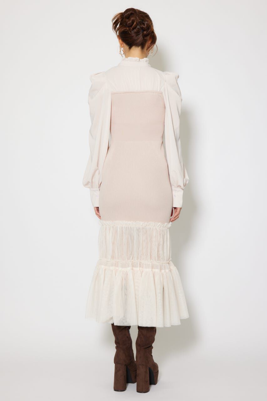 rienda「チュールドッキングニットマーメイドワンピース」|ワンピース|