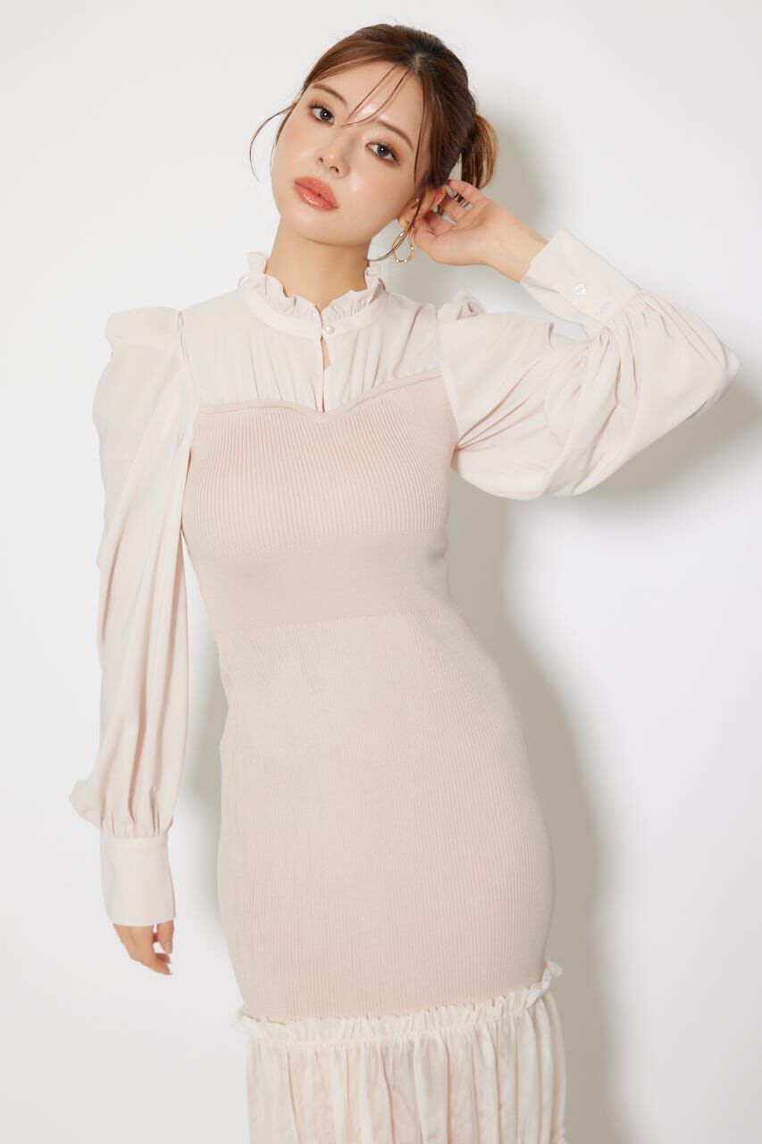 rienda「チュールドッキングニットマーメイドワンピース」|ワンピース|