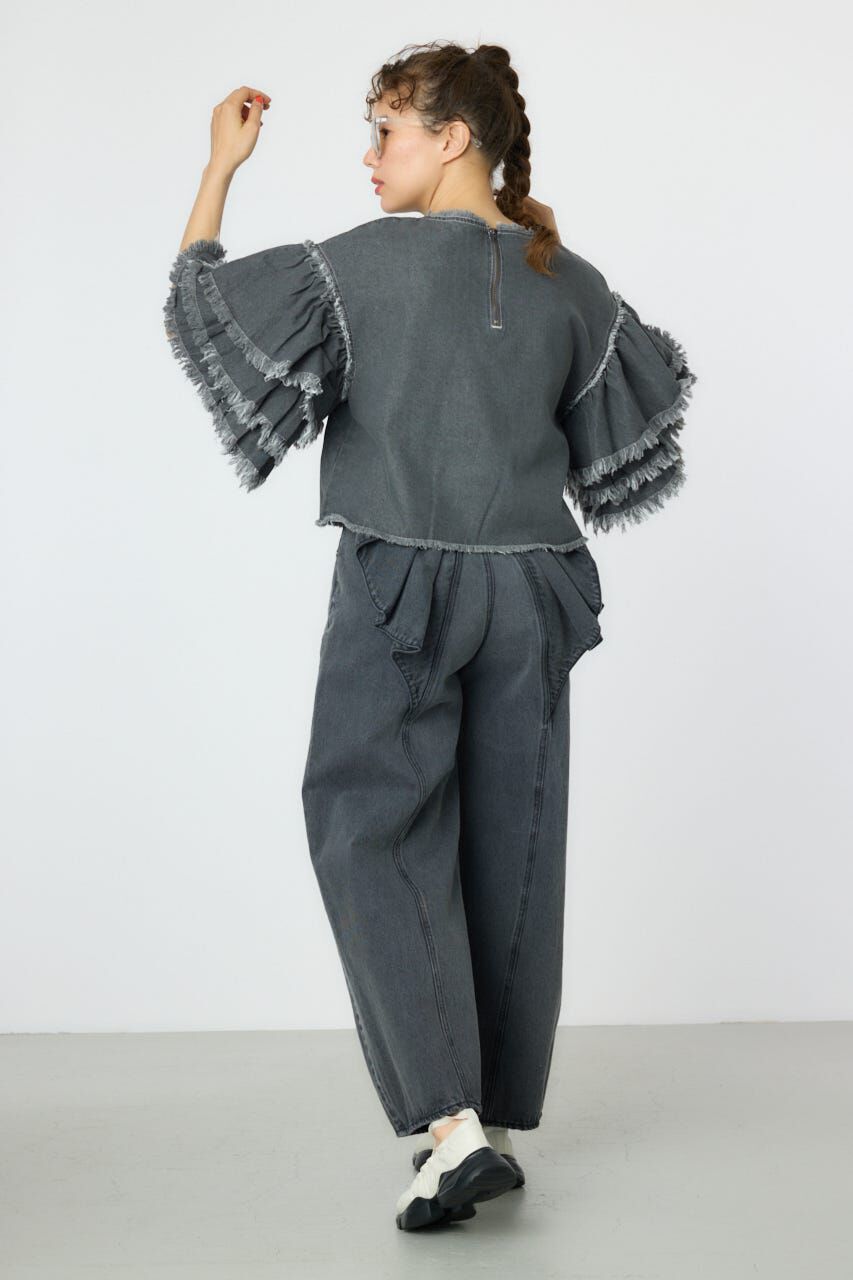 RODEO CROWNS「アームフリルデニムトップス」|Tシャツ・カットソー|