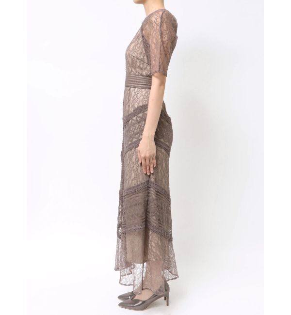 LAGUNAMOON「【復刻】LADYショルダーギャザーレースマキシワンピース」|ワンピース|