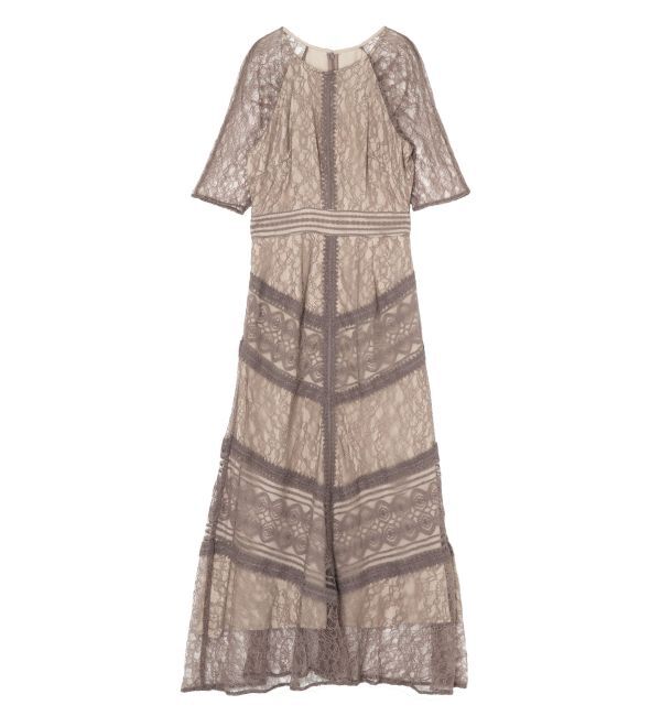 LAGUNAMOON「【復刻】LADYショルダーギャザーレースマキシワンピース」|ワンピース|