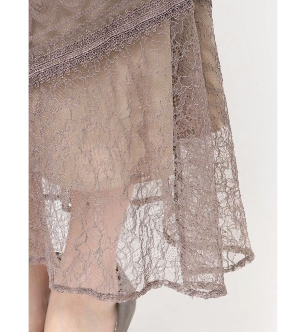 LAGUNAMOON「【復刻】LADYショルダーギャザーレースマキシワンピース」|ワンピース|