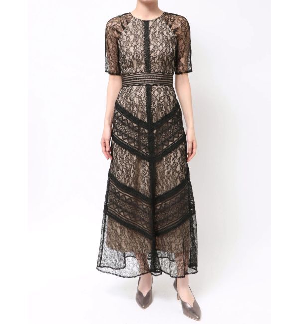 LAGUNAMOON「【復刻】LADYショルダーギャザーレースマキシワンピース」|ワンピース|