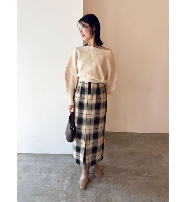 LAGUNAMOON「ロービングチェックナロースカート」|スカート|