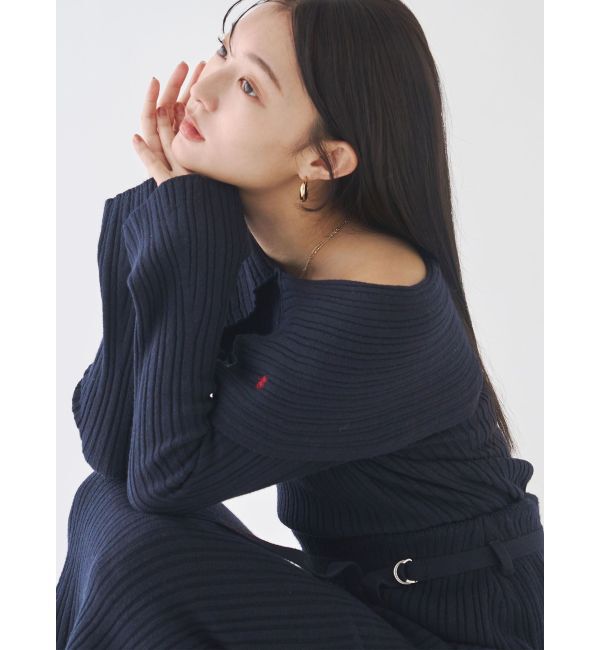 LAGUNAMOON「【POLO BCSコラボ】ワイドカラーニットプルオーバー」|ニット・セーター|ネイビー