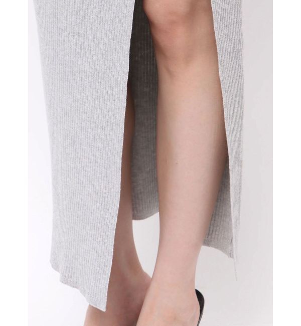 GYDA「GGプレートハーフスリーブLONGニットワンピース」|ワンピース|