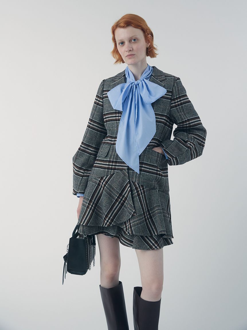 FURFUR「ビジュー付きボウタイブラウス」|シャツ・ブラウス|