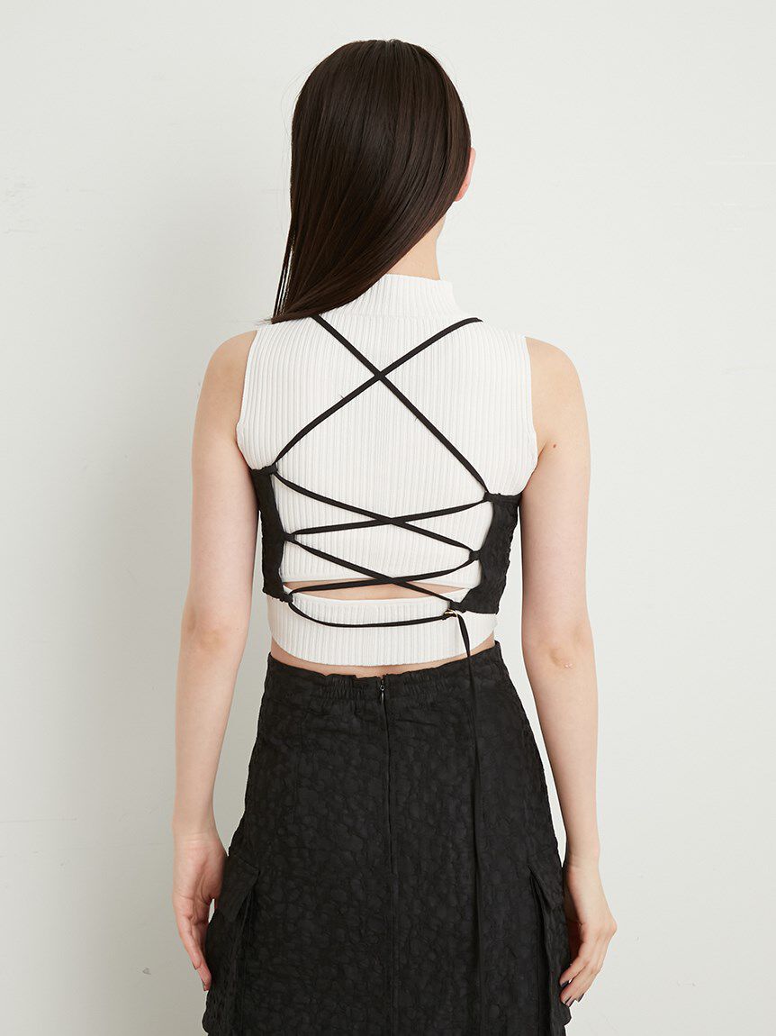 LILY BROWN Lingerie「【LILY BROWN Lingerie】ビスチェ / コルセット風レースアップ」|ベスト・ジレ|