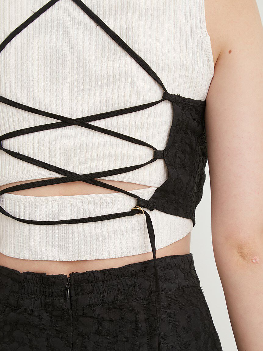 LILY BROWN Lingerie「【LILY BROWN Lingerie】ビスチェ / コルセット風レースアップ」|ベスト・ジレ|