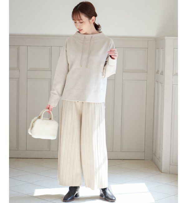 ikka「スエードライクプリーツワイドパンツ」|その他|