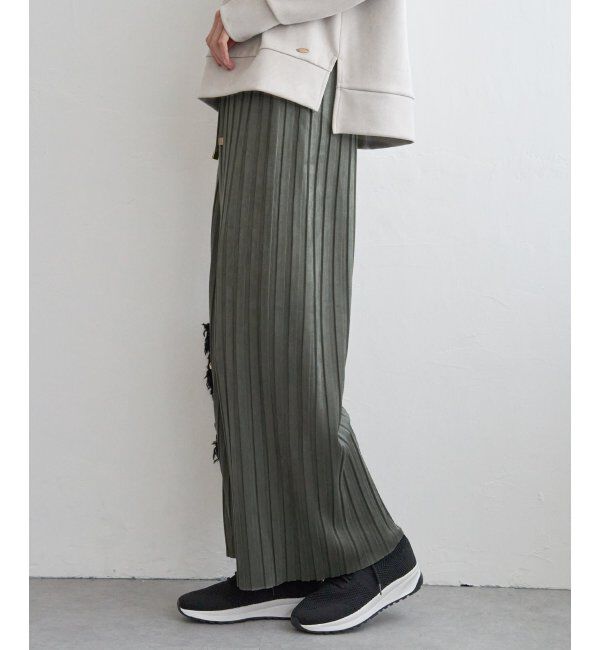 ikka「スエードライクプリーツワイドパンツ」|その他|