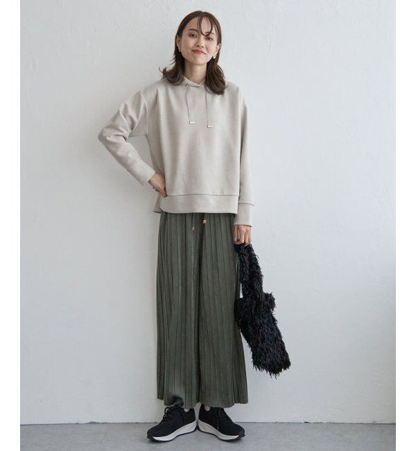 ikka「スエードライクプリーツワイドパンツ」|その他|