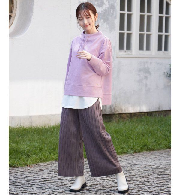 ikka「スエードライクプリーツワイドパンツ」|その他|