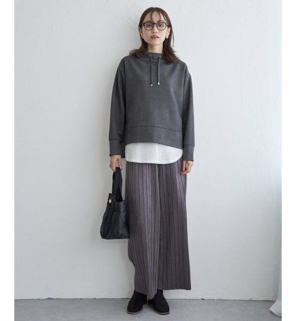 ikka「スエードライクプリーツワイドパンツ」|その他|