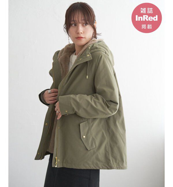 ikka「ライナー付き3WAYマウンテンパーカー」|ブルゾン・スタジャン|カーキ