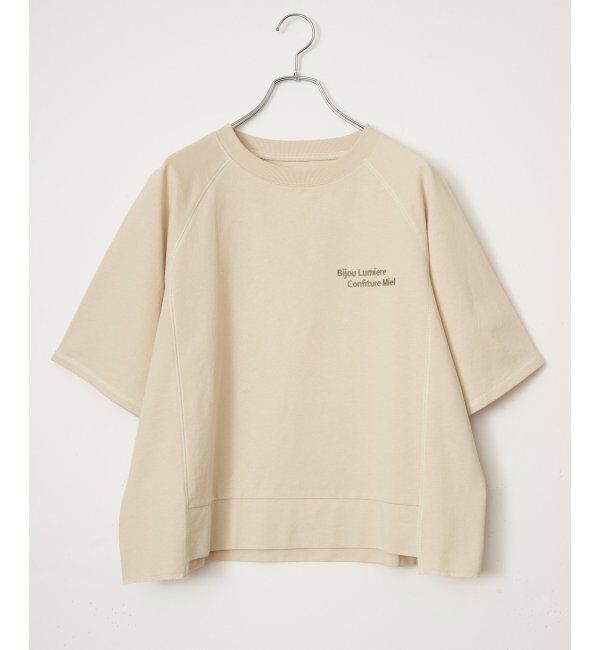 Lbc with Life「ミニ裏毛切り替え刺繍5分袖プルオーバー」|その他|ベージュ