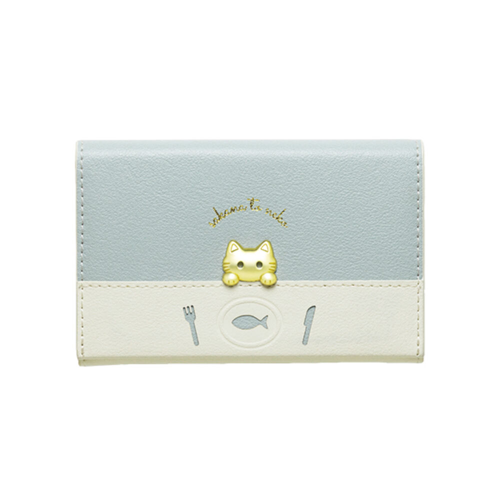 BACKYARD FAMILY「名刺入れ レディース 通販 ねこ 猫 ネコ カードケース スリム 薄型 レディース 花柄」|名刺入れ・カードケース|ブルー1