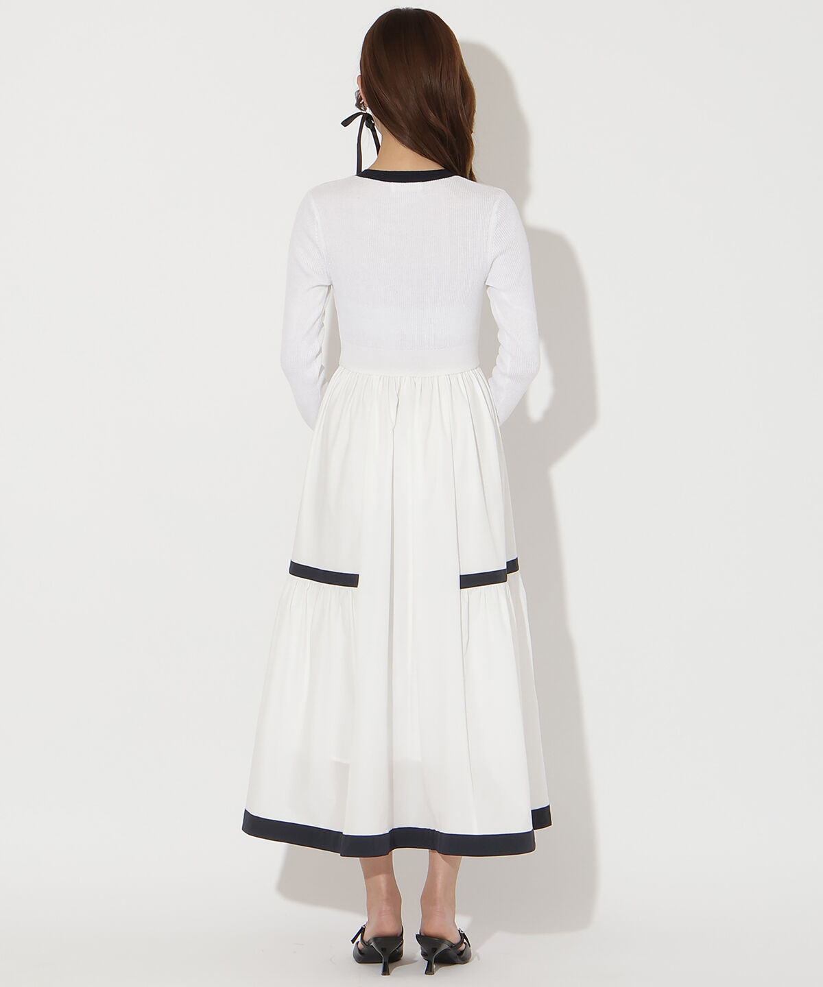 アンドクチュール「ラメ入り配色ドッキングワンピース」|ワンピース|