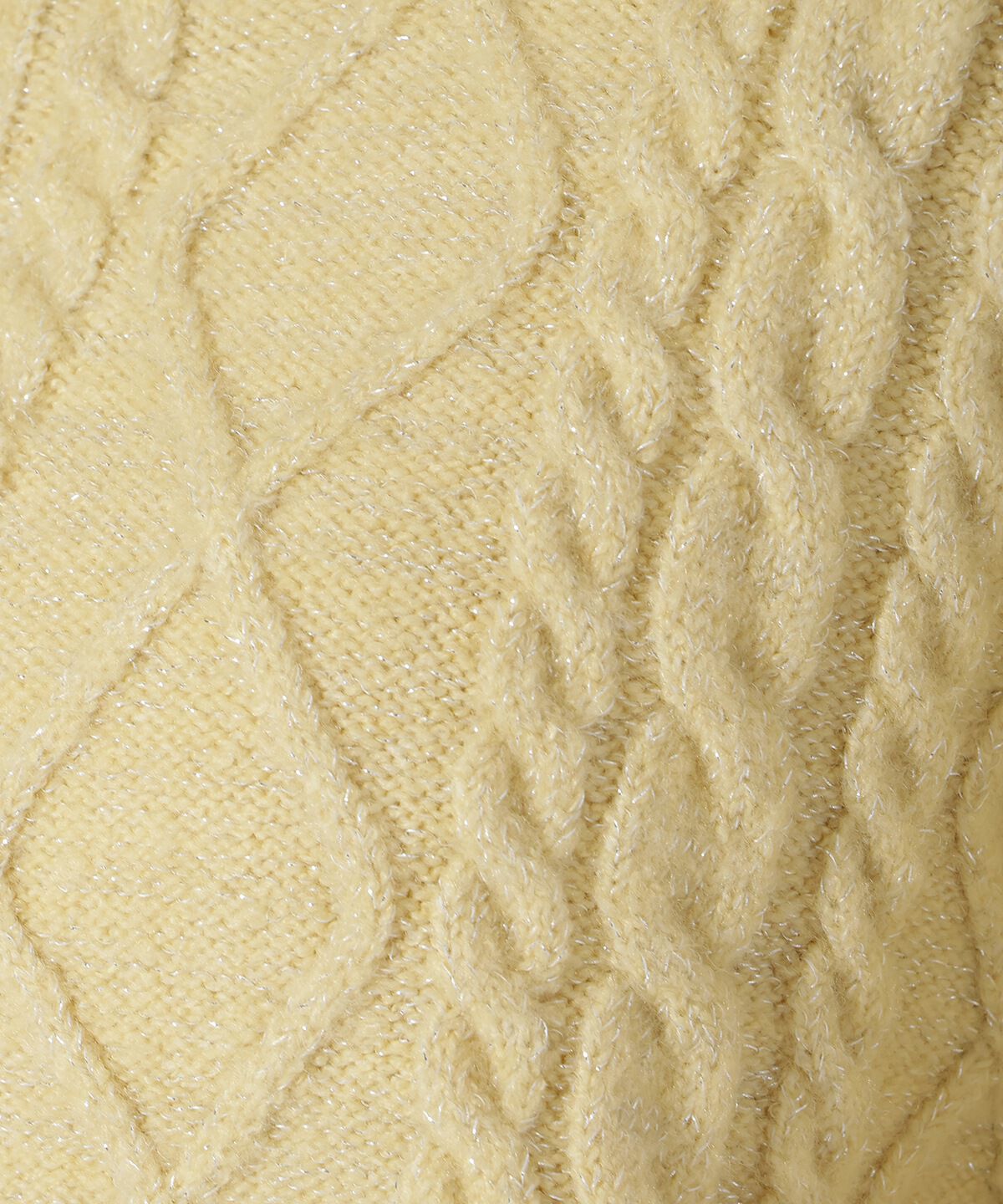 アンドクチュール「ラメケーブルタートルニットプルオーバー」|ニット・セーター|