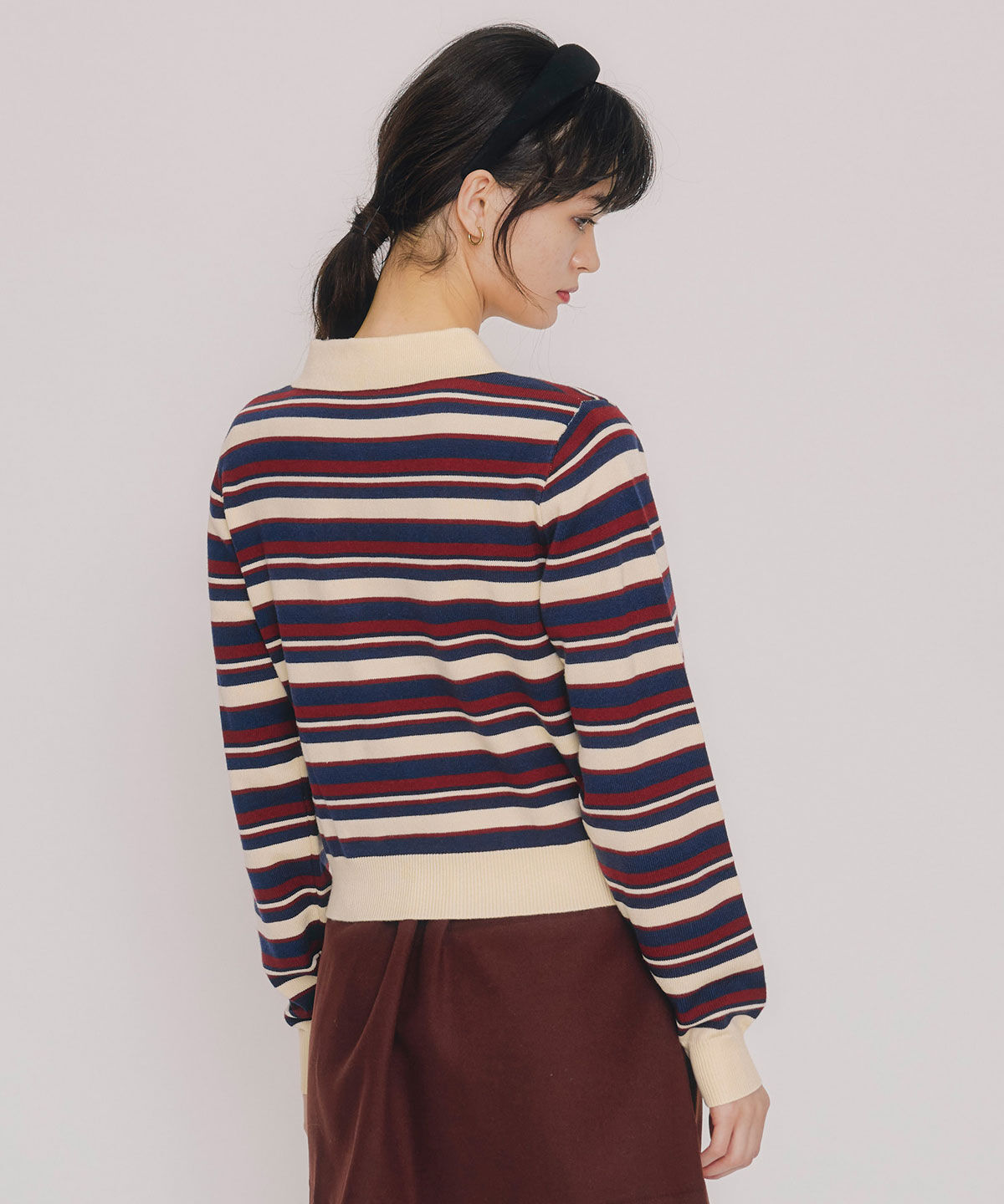 REDYAZEL「マルチボーダーロゴニットプルオーバー」|ニット・セーター|