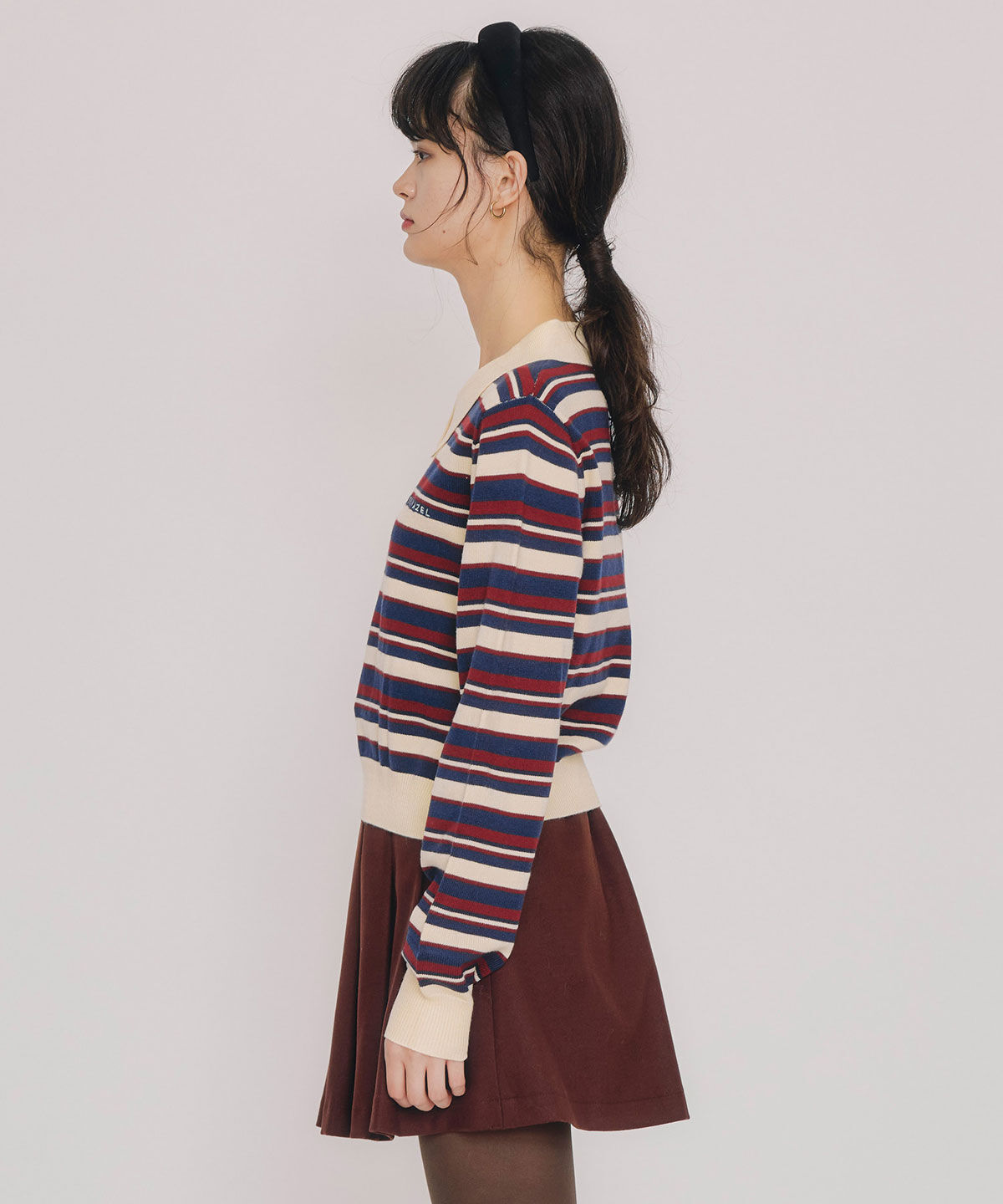 REDYAZEL「マルチボーダーロゴニットプルオーバー」|ニット・セーター|