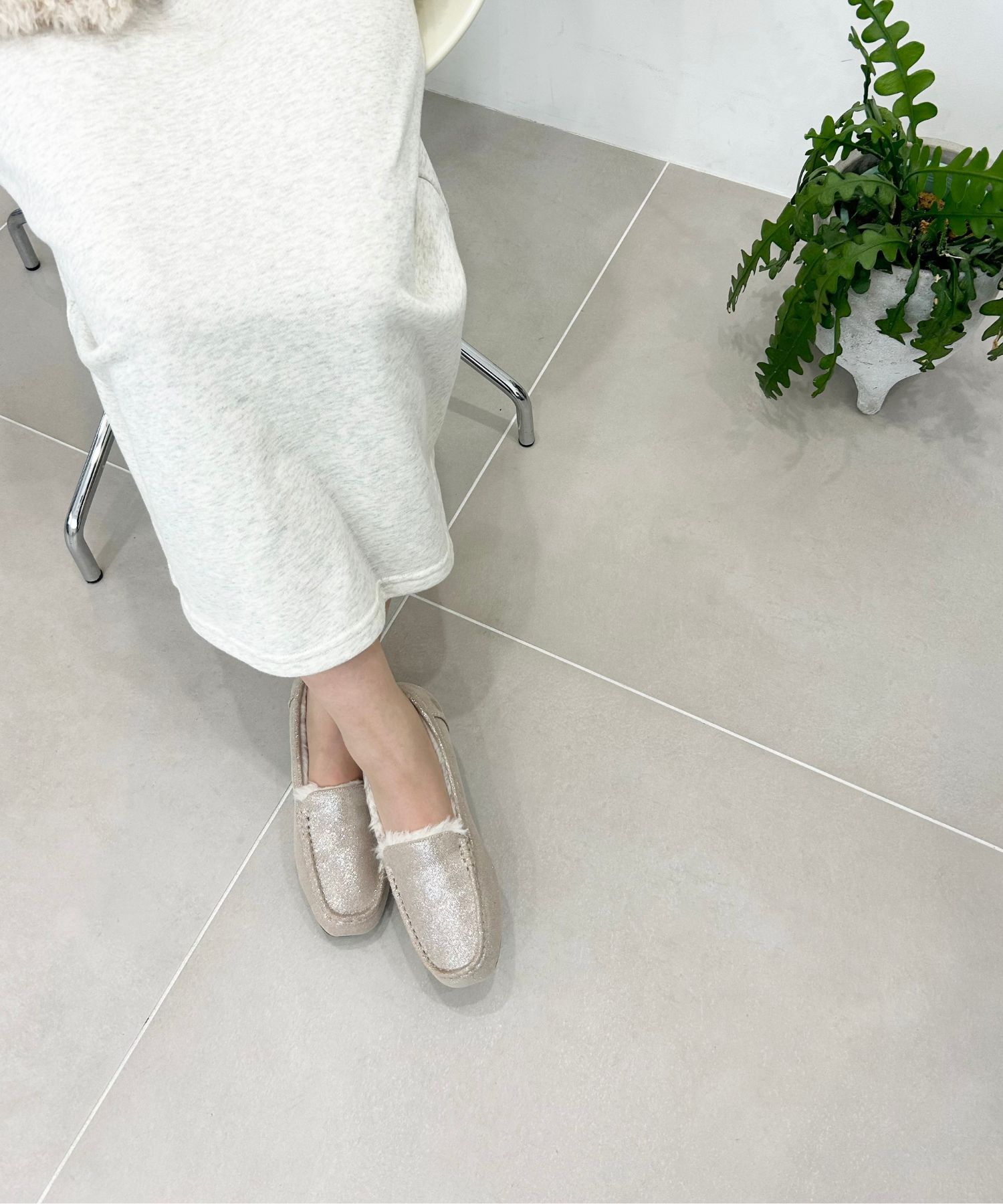 WA Oriental TRaffic「【累計5万足突破】 もこもこ ムートンシューズ /12311 モカシン フェイク ファー 再入荷 フラット」|パンプス|