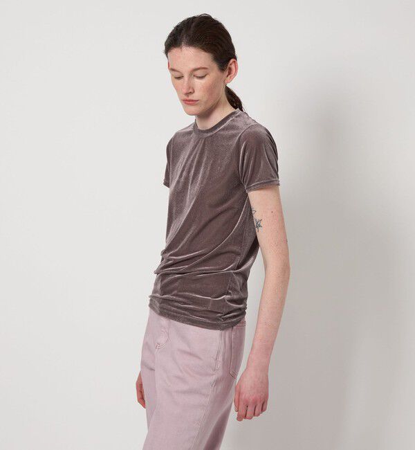 AEWEN MATOPH「＜AEWEN MATOPH＞シアー ベロア Tシャツ」|Tシャツ・カットソー|MD.GRAY