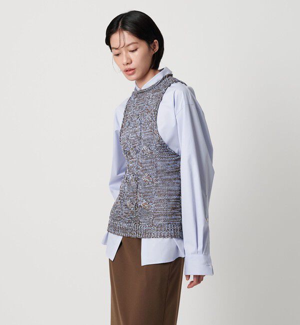 AEWEN MATOPH「＜AEWEN MATOPH＞ミックスヤーンケーブルノースリーブニット ‐ ウォッシャブル ‐」|ベスト・ジレ|