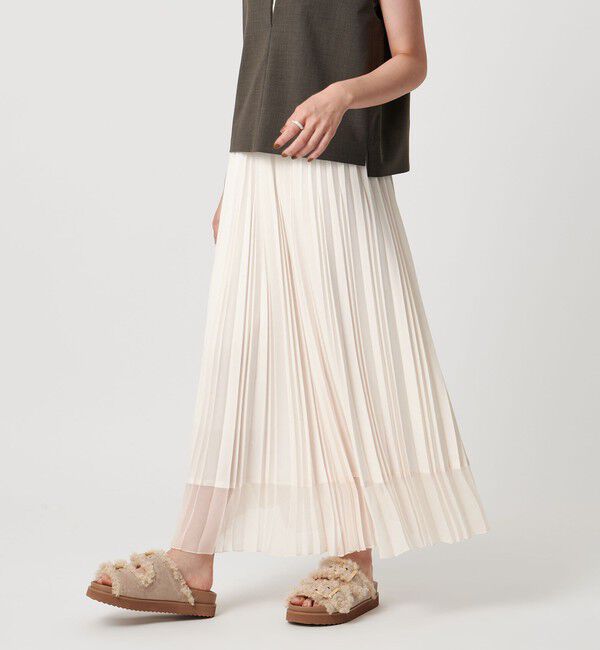 UNITED ARROWS「シアー コンビ プリーツ スカート」|スカート|