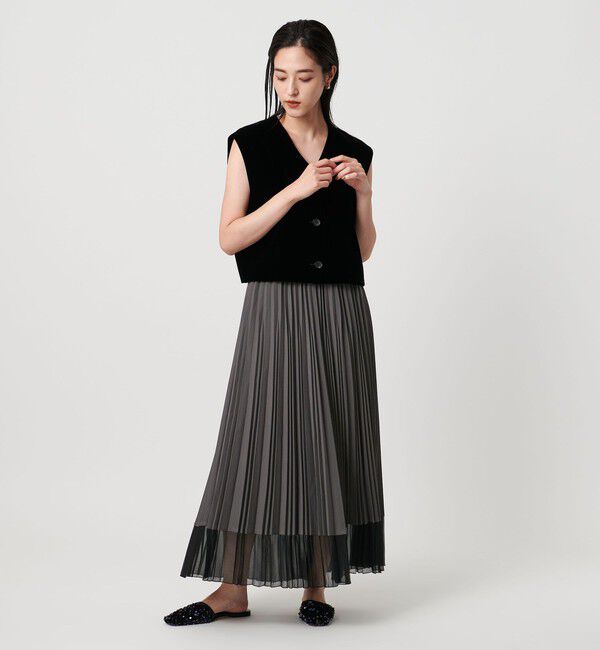 UNITED ARROWS「シアー コンビ プリーツ スカート」|スカート|