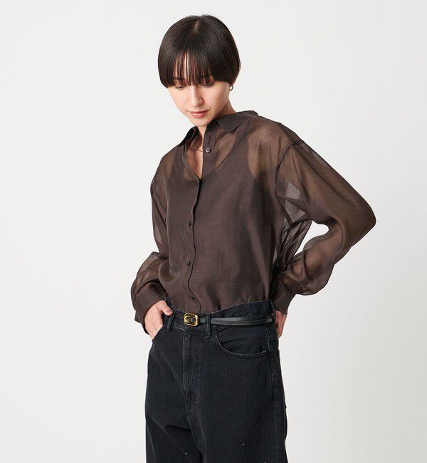 UNITED ARROWS「シアー シャツ -ウォッシャブル-」|シャツ・ブラウス|DK.BROWN